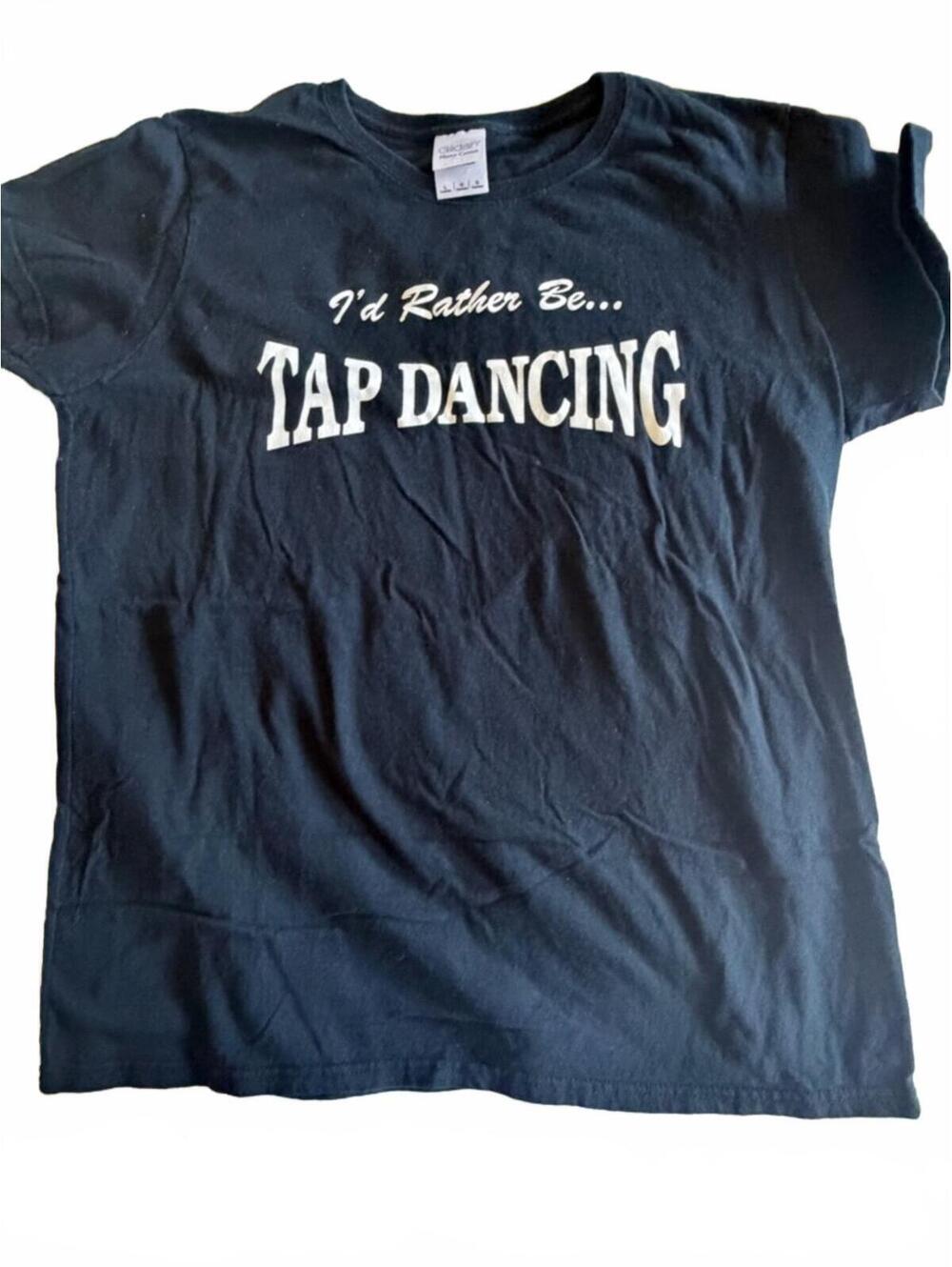 Tap Dance Gildan Black Heavy Cotton Tee with White Label